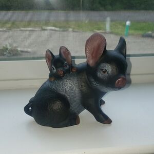 Adorable Black and Gray Small Pet Figurine